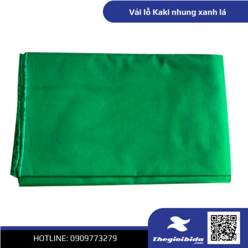 Vải Lỗ Kaki Nhung Xanh Lá (1)