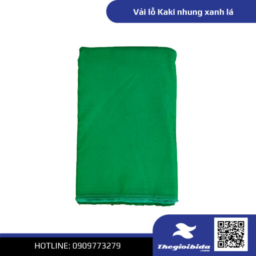 Vải Lỗ Kaki Nhung Xanh Lá (3)