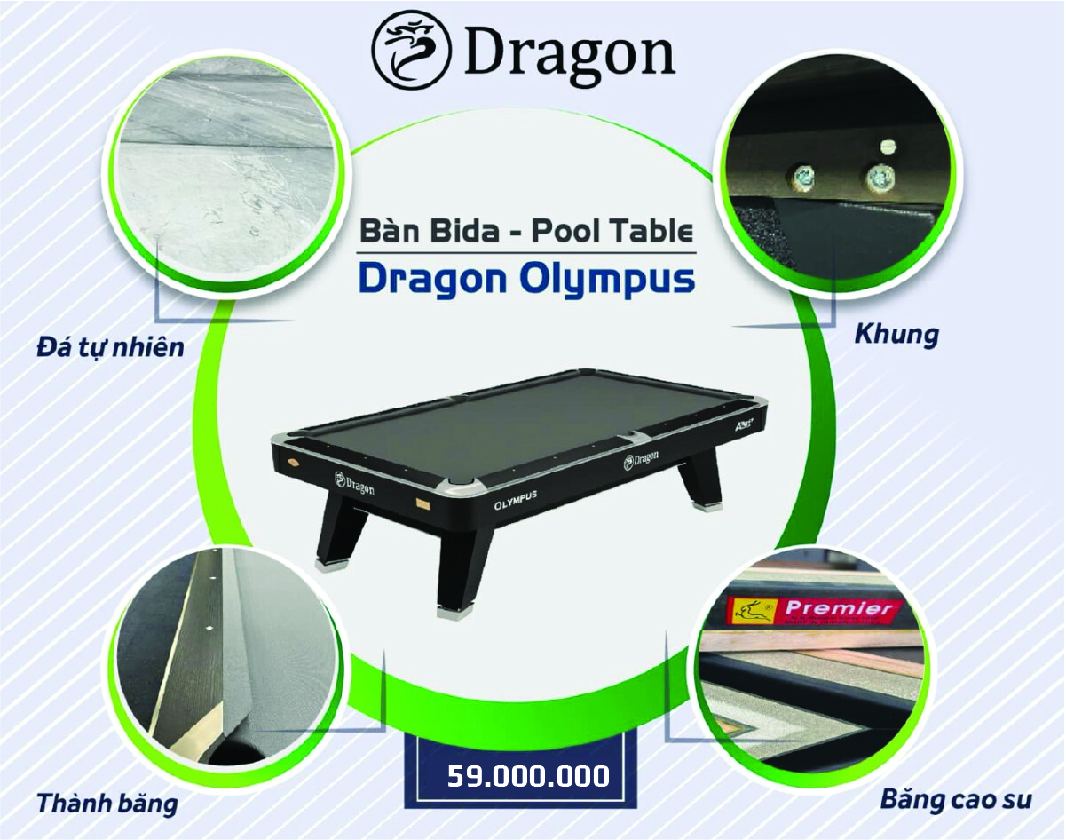 Bàn Bida Lỗ Aplus Dragon Olympus